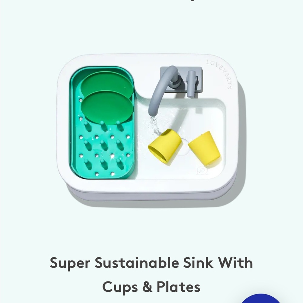 Lovevery Super Sustainable Sink with Cups & Plates - Green and Yellow